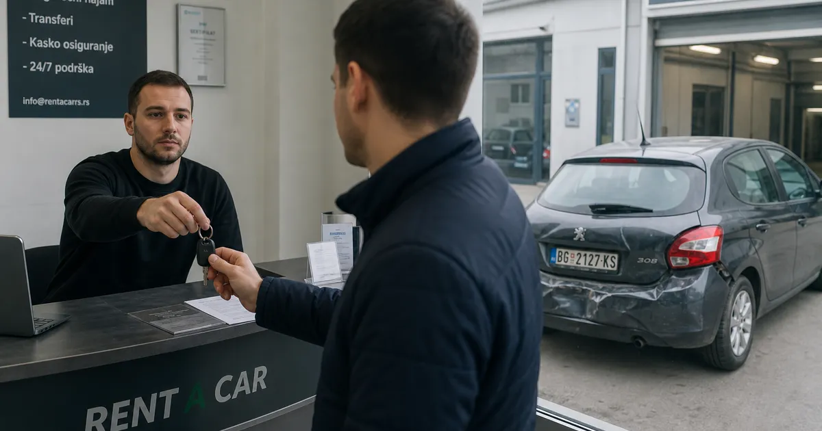 Preuzimanje ključeva zamenskog vozila dok je oštećen auto u servisu