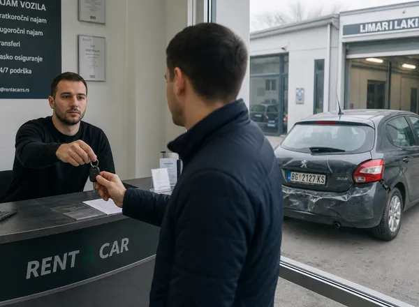 Preuzimanje ključeva zamenskog vozila dok je oštećen auto u servisu